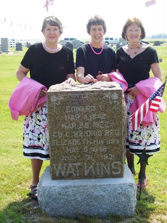 Broadie Sisters at Watkins grave